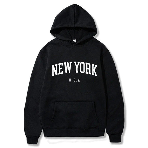 Damen Kapuzenpullover mit modischem New York Print und bequemer Passform