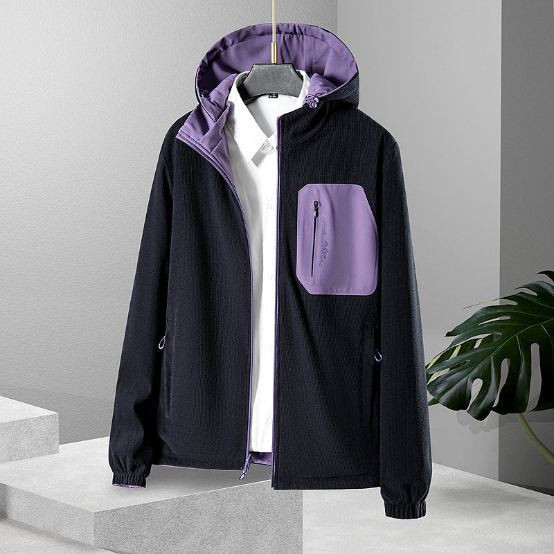 Damen Leichte wasserdichte Softshelljacke mit Kapuze und Brust-Reißverschlusstasche Shop Nory