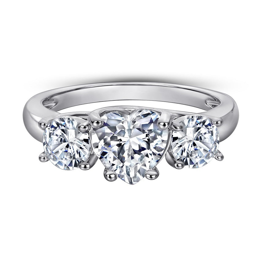 Damen Verlobungsring mit strahlendem Hauptstein und filigranem Kristallbesatz Shop Nory