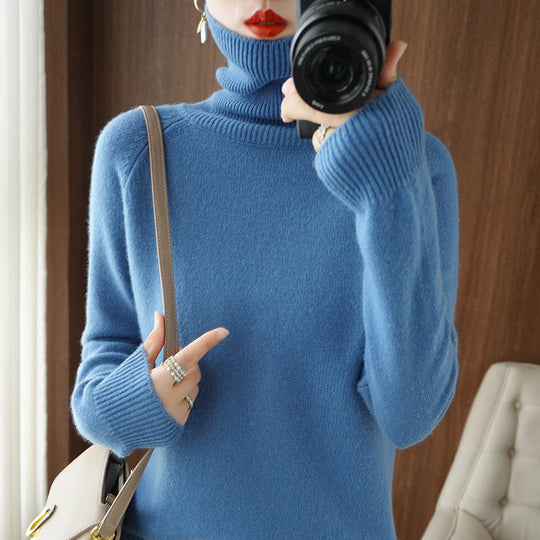 Damen Rollkragenpullover aus weichem Wollmix mit verlängerten Bündchen Shop Nory