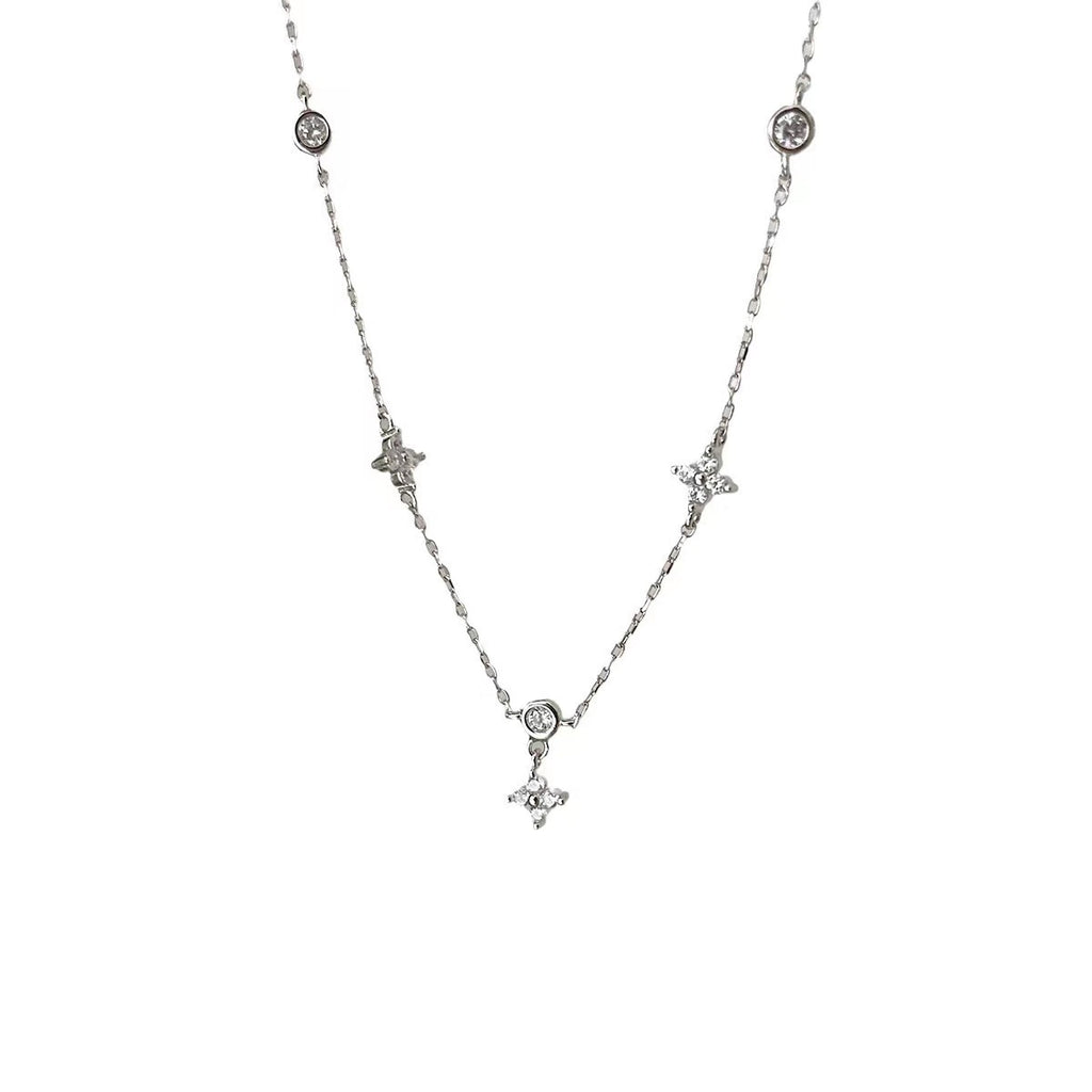Damen elegante Halskette mit schimmernden Anhängern Shop Nory