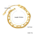 Damen Armband aus hochwertigem Edelstahl mit modernem Gliederdesign und goldplattierter Oberfläche Shop Nory