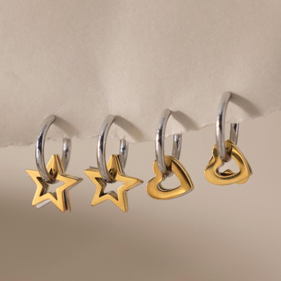 Damen Hoops Ohrhänger mit herzförmigem Anhänger und elegantem Design Shop Nory