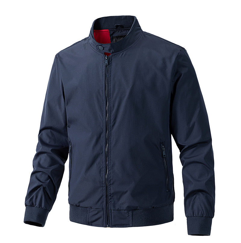Herren leichte winddichte Bomberjacke mit Stehkragen und Reißverschluss Shop Nory