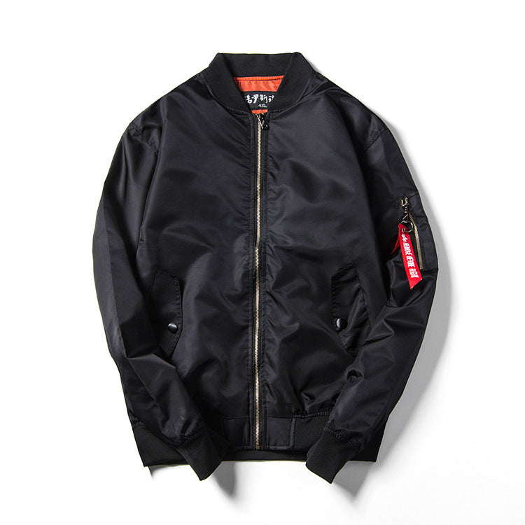 Herren leichte Nylon-Bomberjacke im Aviator‑Stil mit Ärmeltasche, Stehkragen und gerippten Bündchen Shop Nory