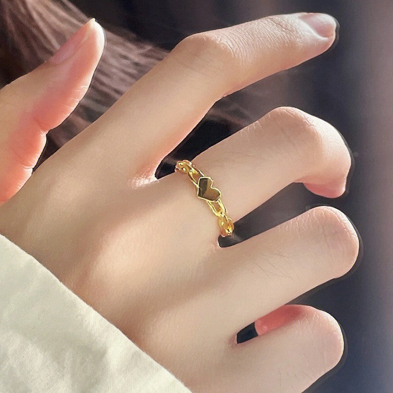 Damen zartes Ringdesign mit Herzmotiven Shop Nory