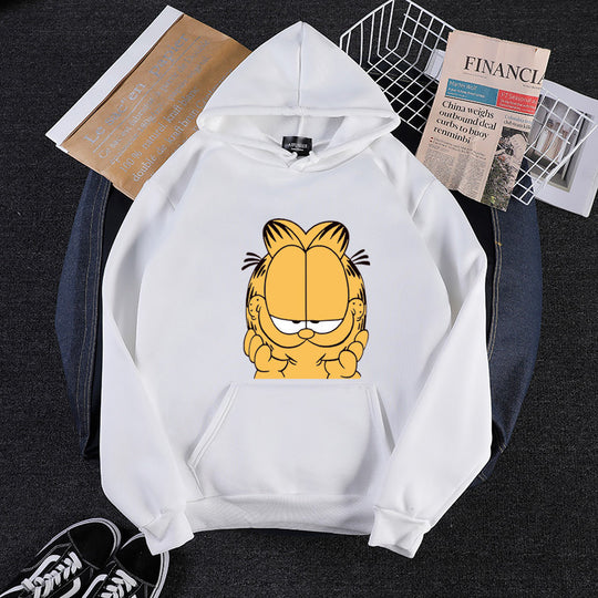 Unisex nan Kapuzensweatshirt mit großflächigem Comicgesicht-Print, weichem Fleece-Innenfutter und Kängurutasche Shop Nory