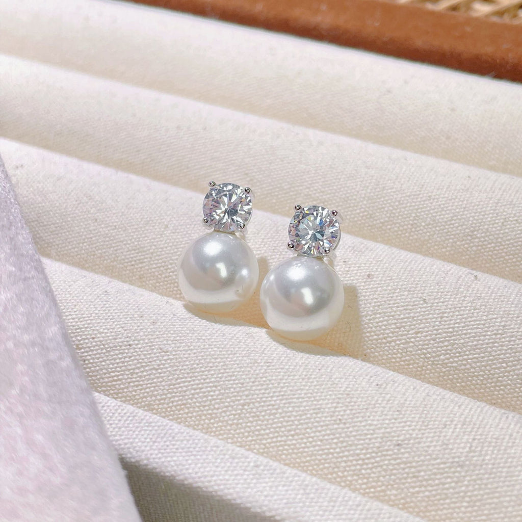 Damen Ohrstecker mit elegantem Perlen- und Kristallverzierung Shop Nory