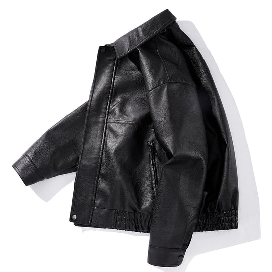 Herren Kunstlederjacke mit elastischem Bund Shop Nory