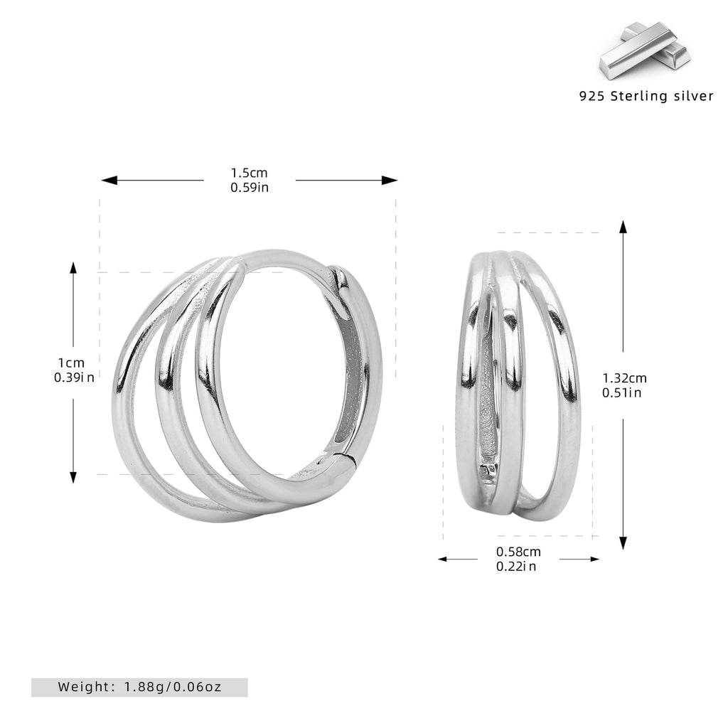 Damen Ohrringe mit elegantem geschwungenem Design aus hochwertigem 925 Sterlingsilber Shop Nory