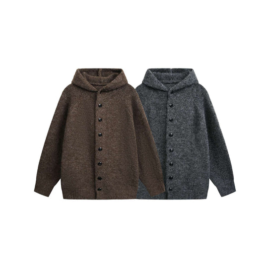 Damen Wollmix‑Cape‑Cardigan mit Kapuze, Knopfleiste und Raglanärmeln Shop Nory