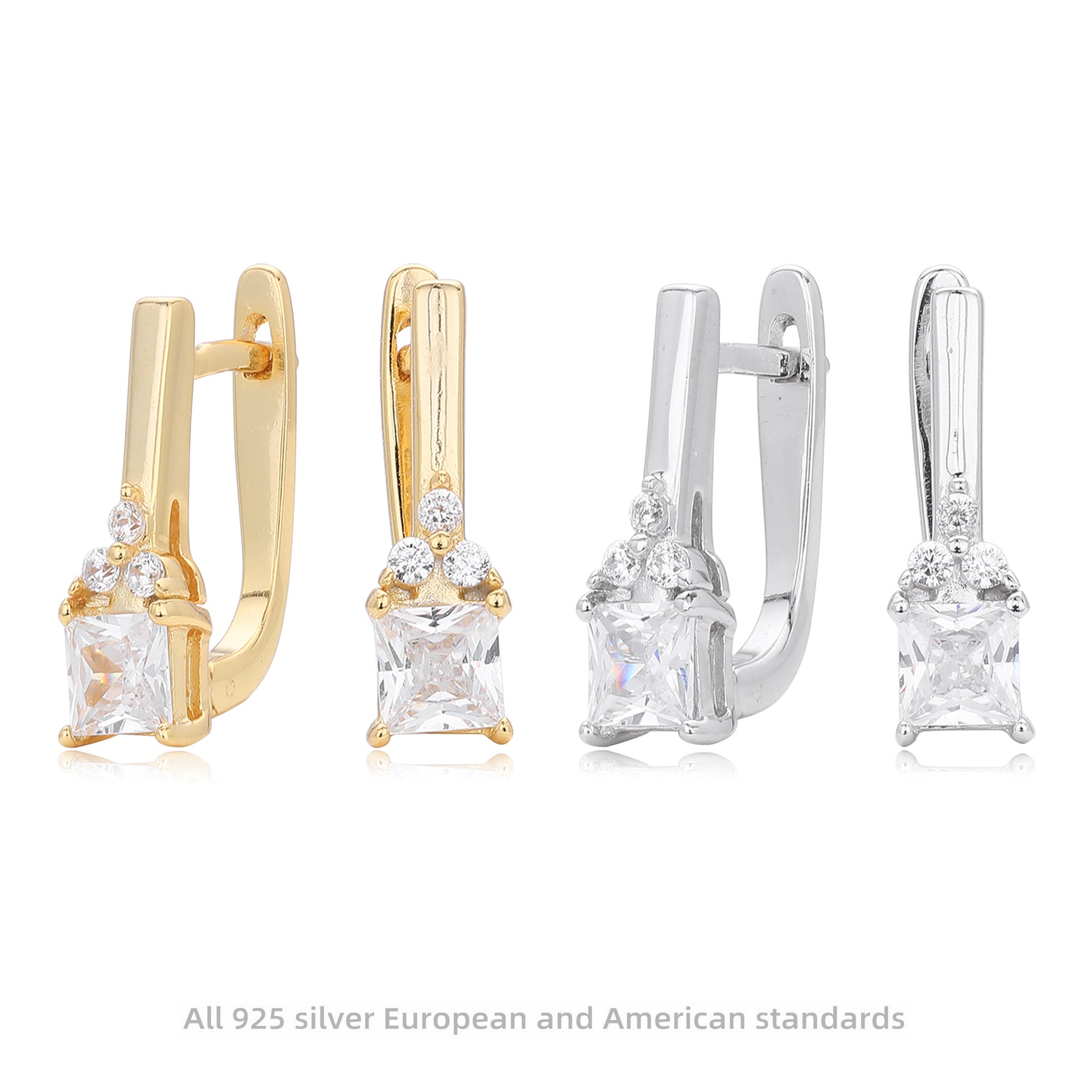 Damen Ohrhänger mit luxuriösen Zirkon-Verzierung aus hochwertigem 925 Sterling Silber Shop Nory