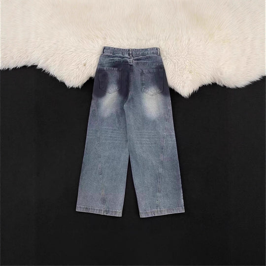 Damen Weitbeinige Destroyed Jeans Shop Nory