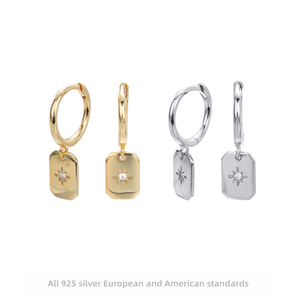 Damen Ohrhänger mit luxuriösem Zirkon-Anhänger aus hochwertigem 925 Sterlingsilber Shop Nory