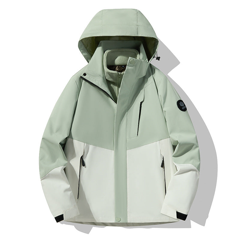 Herren dreilagige atmungsaktive Softshell-Trekkingjacke mit integriertem Fleecekragen und verstellbarer Kapuze Shop Nory
