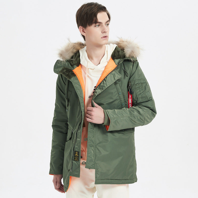 Herren Schwerer Thermo-Parka im Expeditionstil mit Kunstfellkapuze und Multifachtaschen Shop Nory