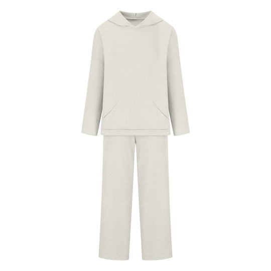 Damen gemütliches Lounge-Set mit Kapuzenpullover, Kängurutasche und weitem Jersey-Hose Shop Nory