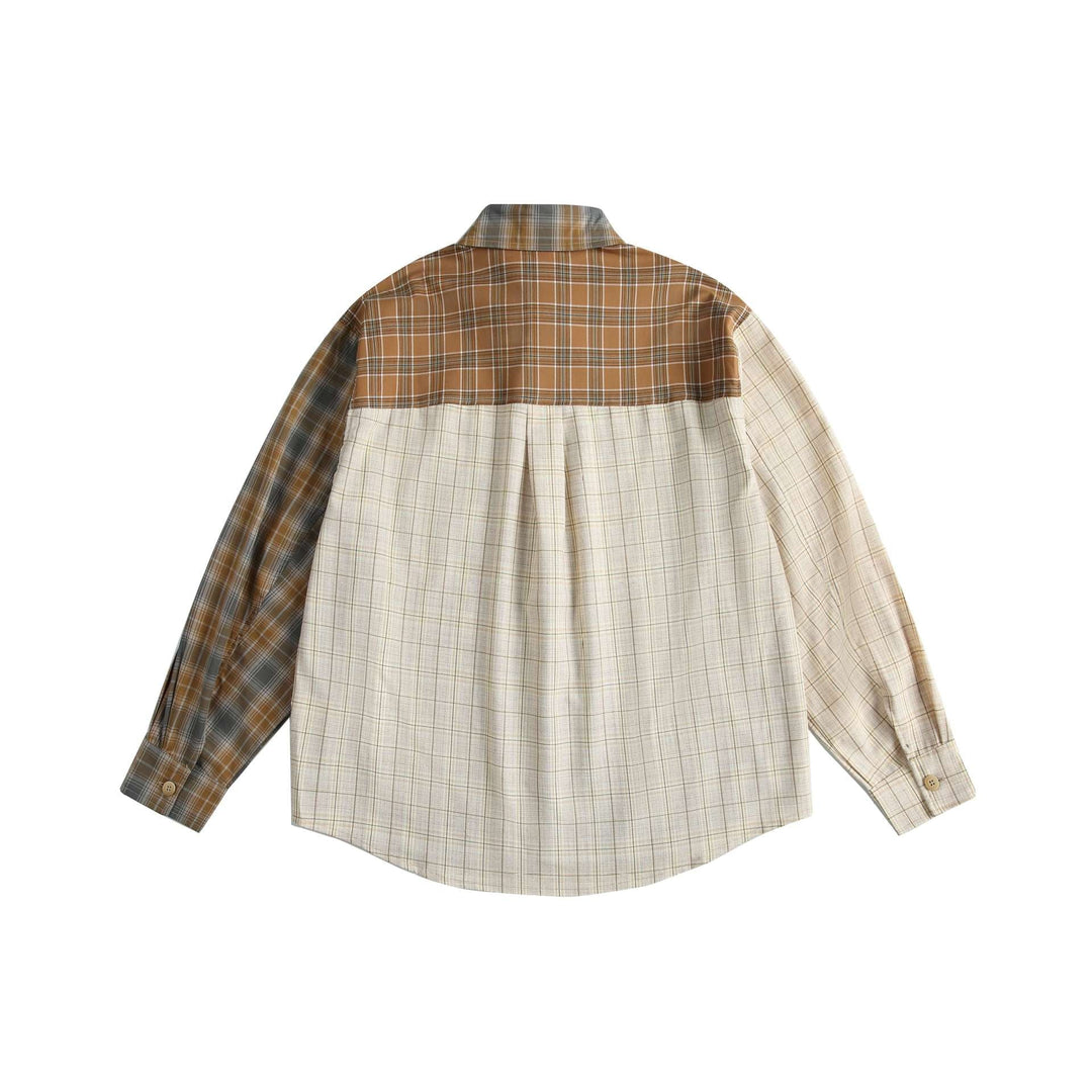 Herren Kariertes Patchwork-Hemd im Overshirt‑Stil Shop Nory