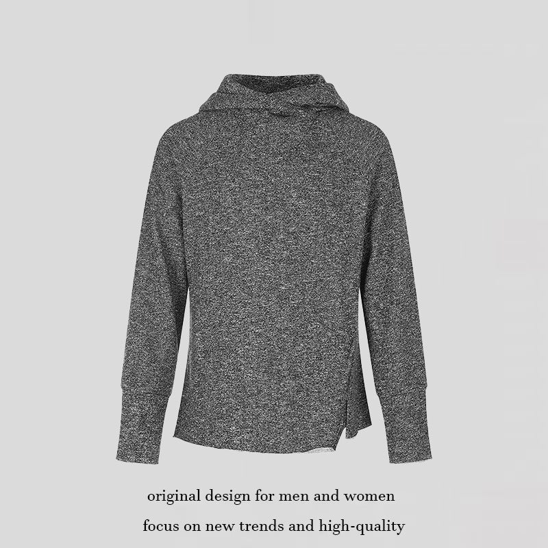 Damen Pullover‑Hoodie mit feinem Strukturstrick, seitlichen Schlitzen und verlängerten Bündchen Shop Nory