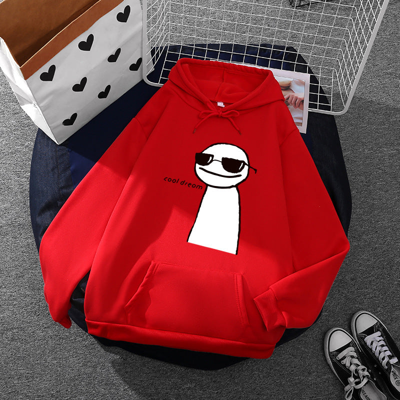 Damen nan Kapuzenpullover mit minimalistischer Grafik, lockerer Oversize-Passform und Kängurutasche Shop Nory