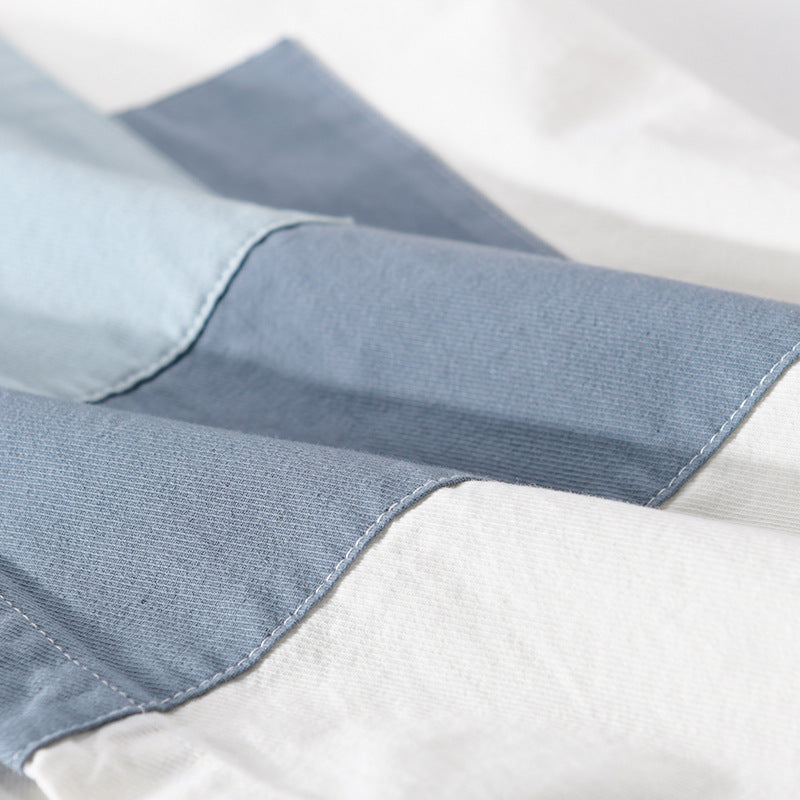 Herren Baumwoll-Overshirt mit farbigen Blockpaneelen und Kentkragen Shop Nory