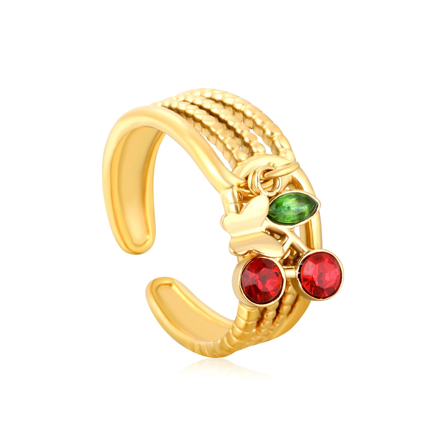 Damen Ring mit bunten Kristall-Akzenten und geschwungenem Design Shop Nory