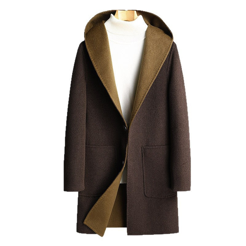 Herren Wendbarer Wollmantel mit Kapuze Shop Nory