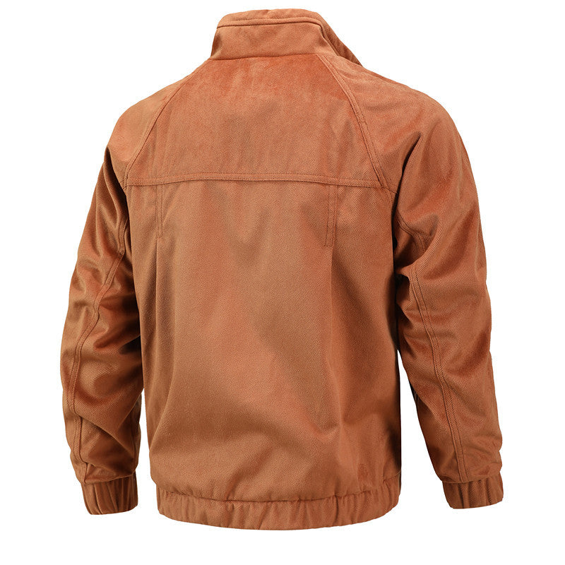 Herren Leichter urbaner Bomber mit Stehkragen, Reißverschluss-Ärmeltasche und Rippbündchen Shop Nory