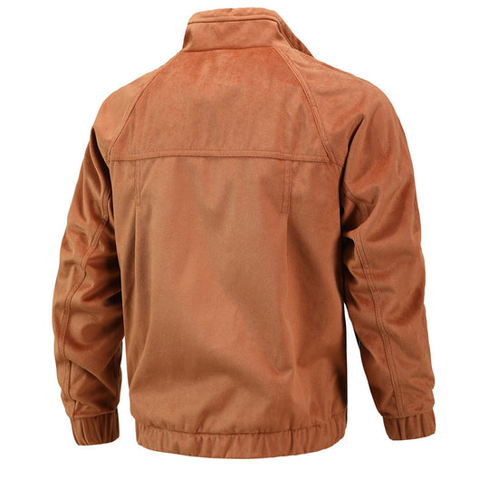 Herren Leichter urbaner Bomber mit Stehkragen, Reißverschluss-Ärmeltasche und Rippbündchen Shop Nory