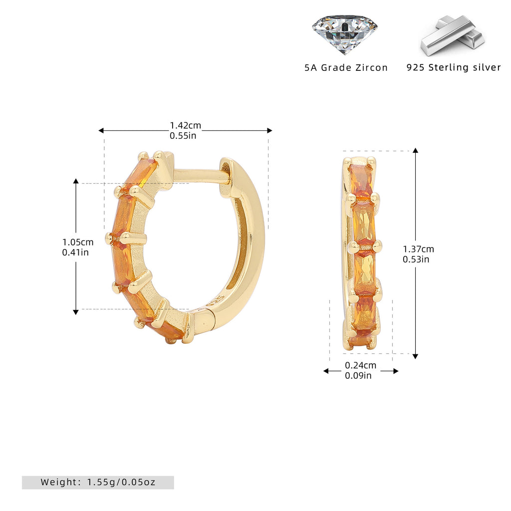 Damen Creolen mit funkelnden Zirkon-Elementen aus hochwertigem 925 Sterling Silber Shop Nory