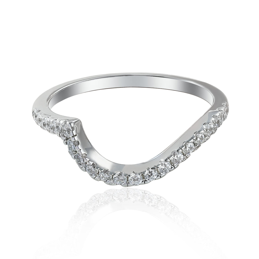 Damen eleganter Ring mit funkelndem Edelstein und Zirkonia-Verzierung Shop Nory