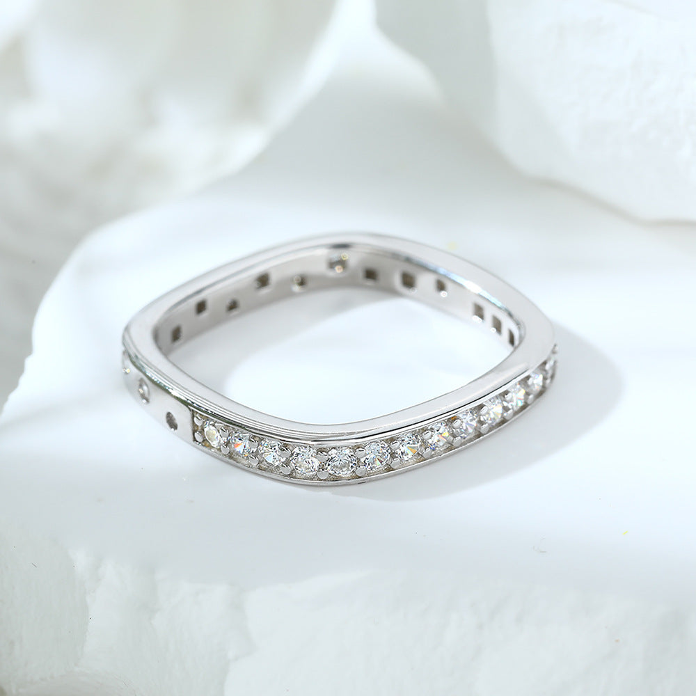 Damen Eternity Ring mit funkelndem Zirkonia-Besatz Shop Nory
