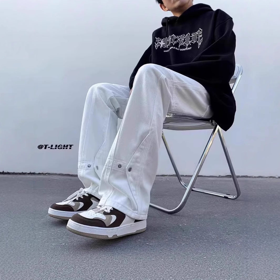 Damen Lässige Weitgeschnittene Chino-Hose Shop Nory