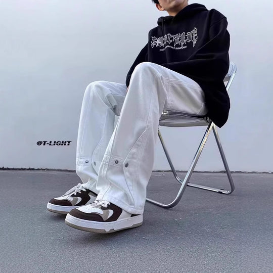 Damen Lässige Weitgeschnittene Chino-Hose Shop Nory