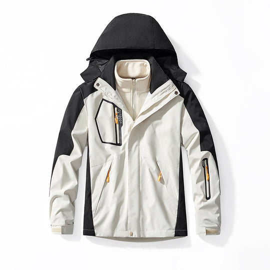 Herren Drei-in-eins Outdoor-Softshelljacke mit abnehmbarer Fleece-Innenjacke und Kapuze Shop Nory