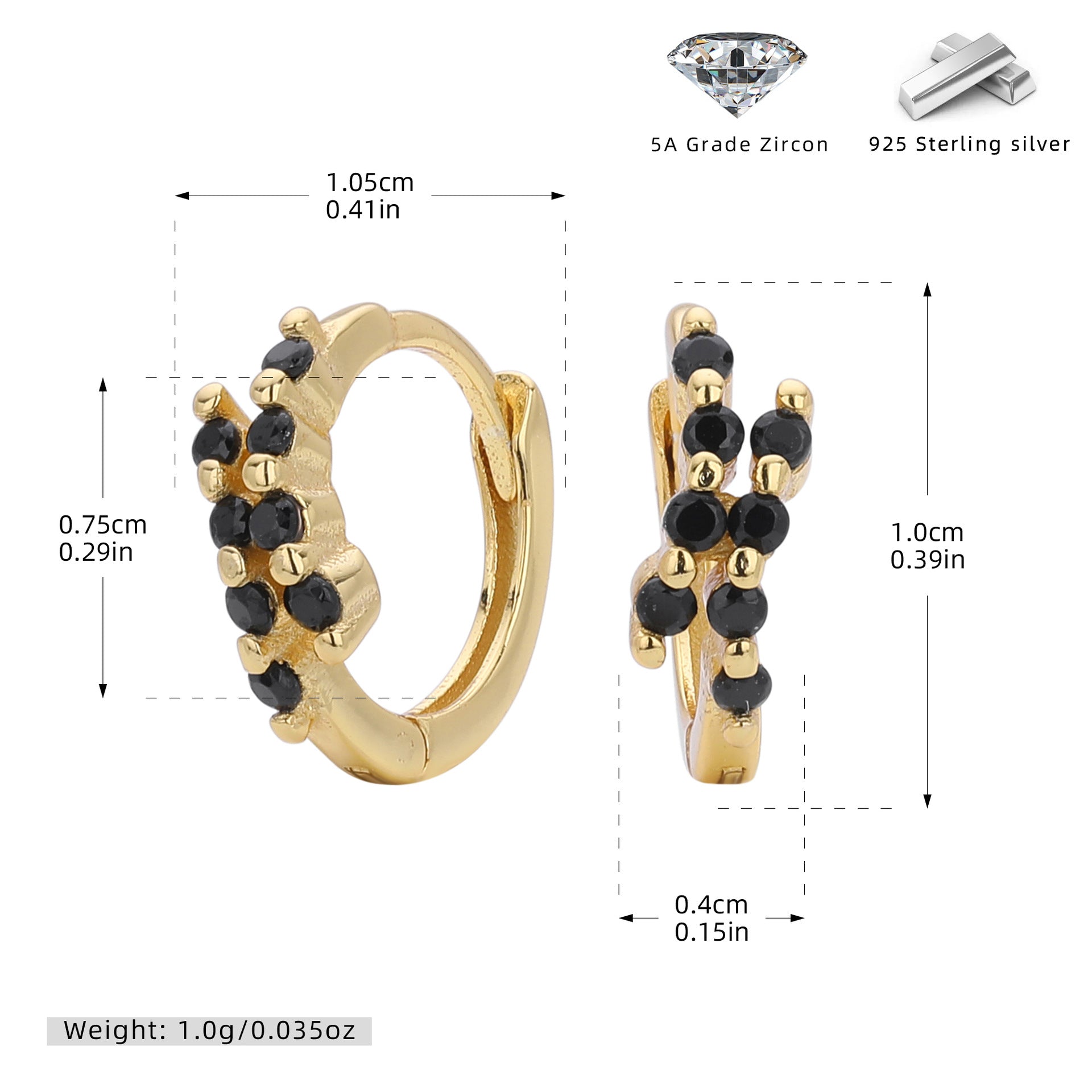 Damen Ohrstecker mit funkelnden Zirkon-Akzenten und hochwertigem 925 Sterling Silber Shop Nory