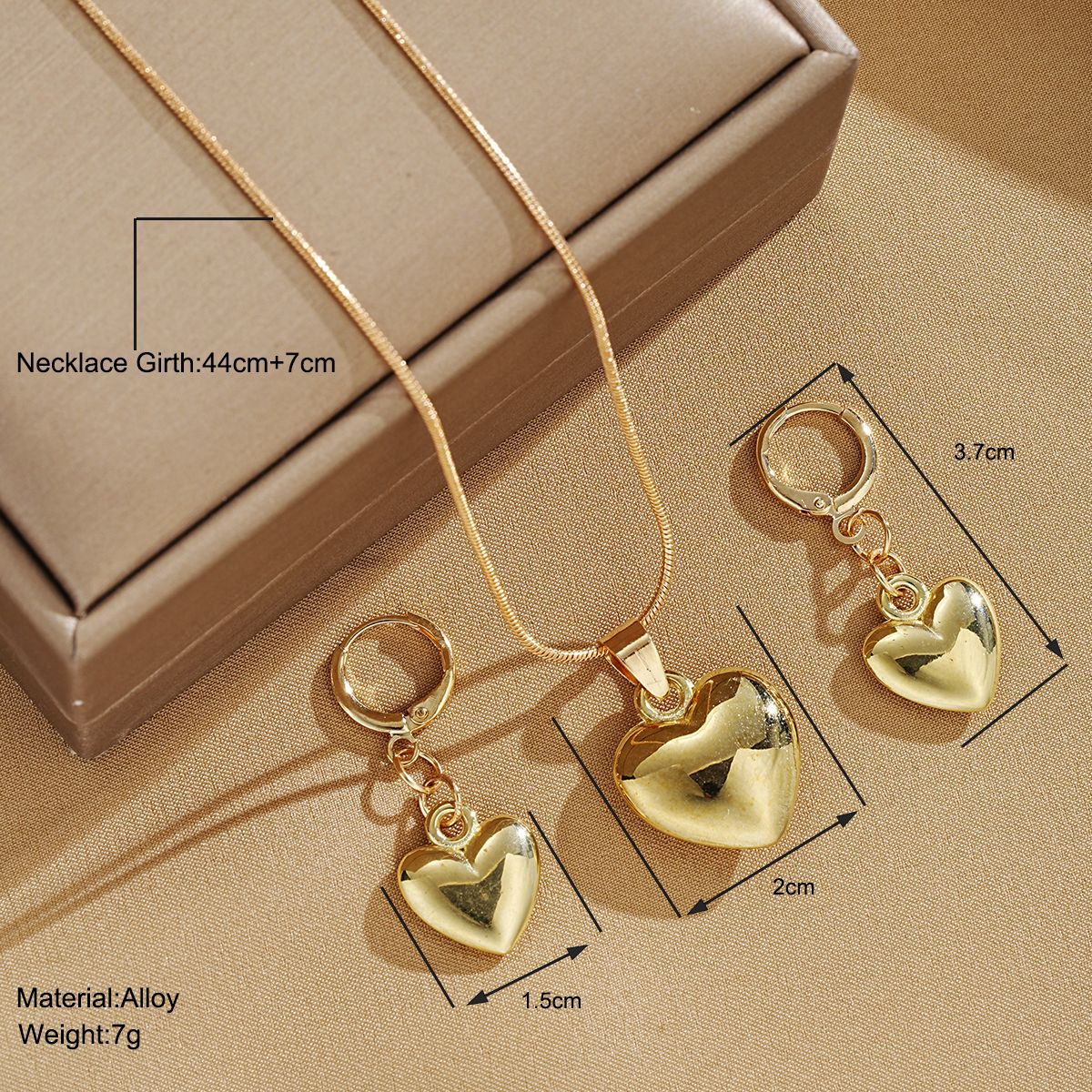 Damen Schmuckset mit Herzenanhänger und Ohrsteckern Shop Nory