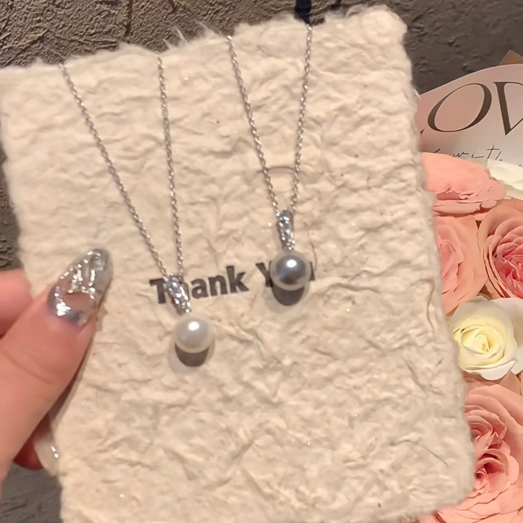 Damen Halskette aus hochwertigem Silber mit elegantem Perlenanhänger Shop Nory