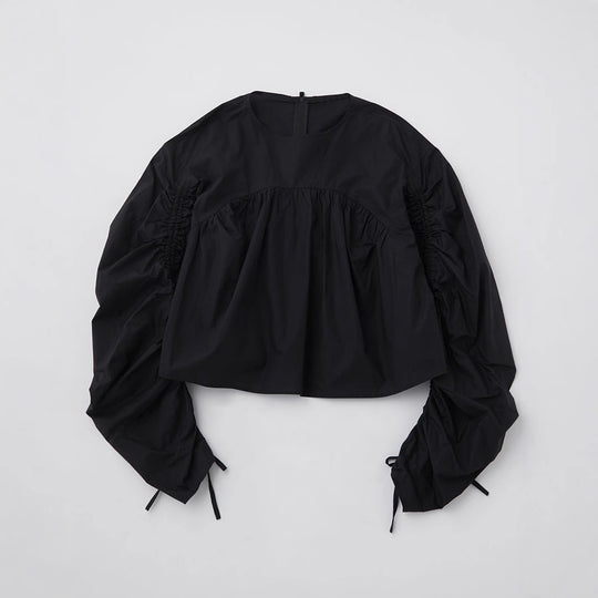 Damen Kurzbluse mit gerafften Ballonärmeln Shop Nory