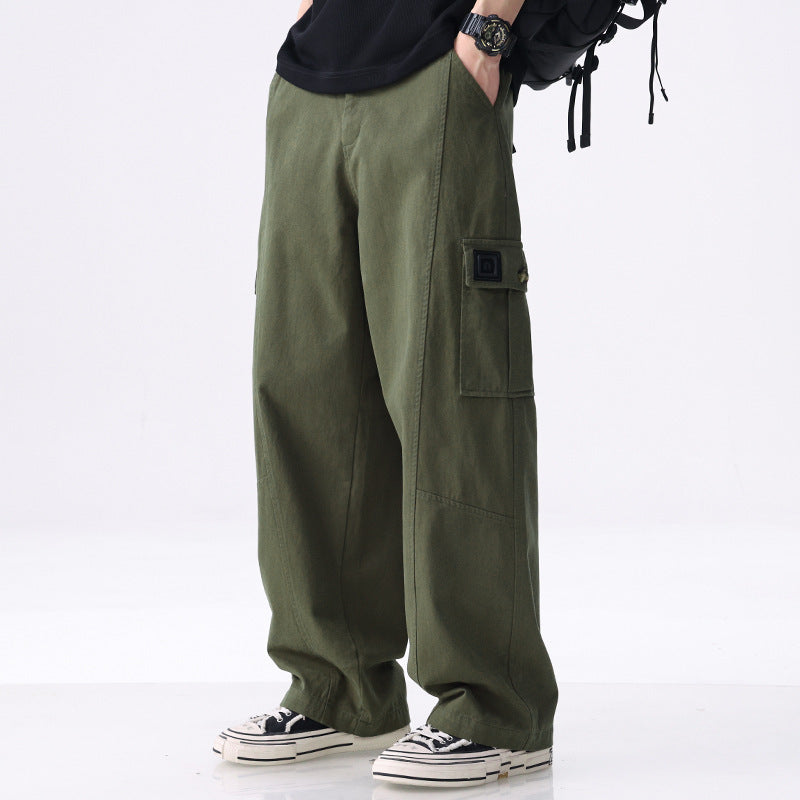Herren weit geschnittene Baumwoll-Cargohose mit aufgesetzten Beintaschen und Relaxed-Fit Shop Nory