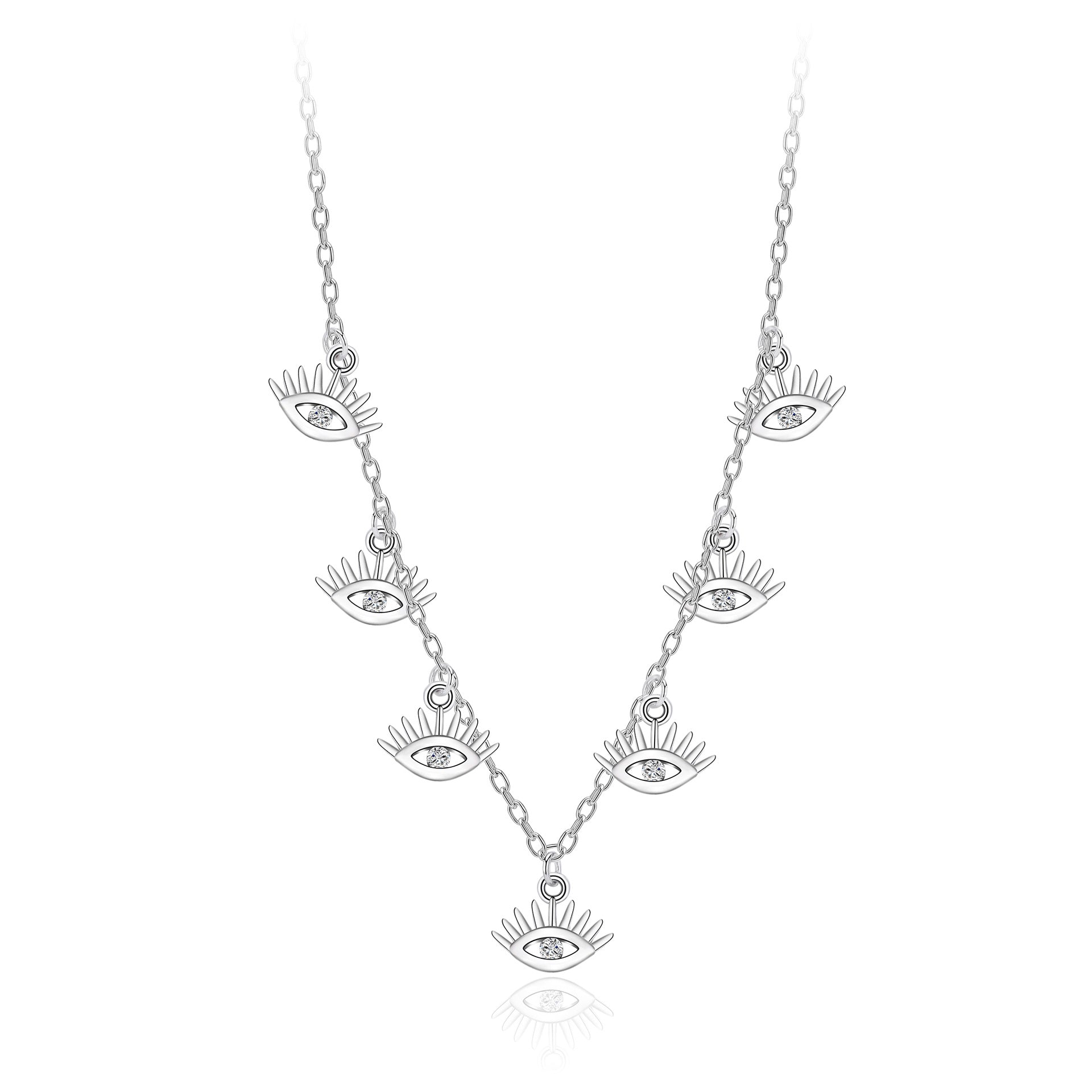 Damen Halskette mit schützendem Augenmotiv aus hochwertigem 925 Sterling Silber Shop Nory