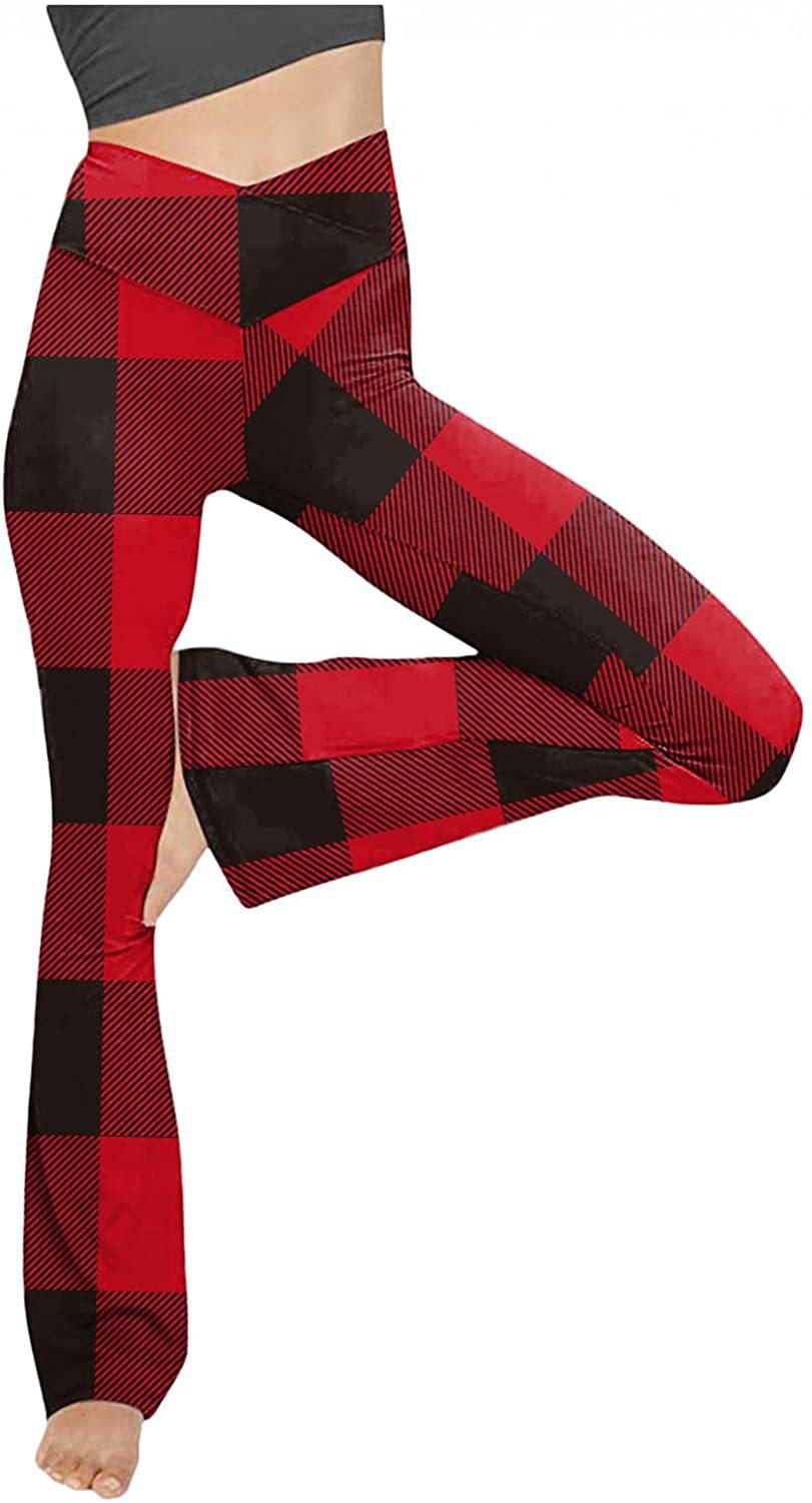 Damen Bootcut Yoga-Hose aus elastischem Material mit hohem Bund Shopnory