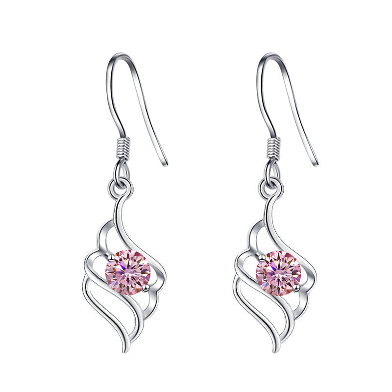 Damenohrringe mit elegantem Wellenmuster und funkelndem Kristall Shop Nory