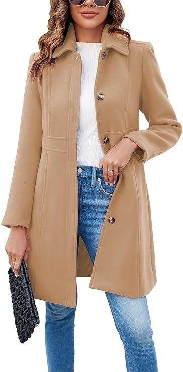Damen Elegante Wollmantel