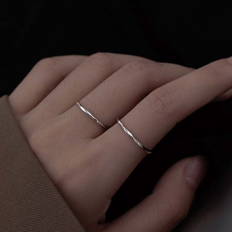Damen Minimalistischer Silberring mit eleganter geschwungener Form Shop Nory