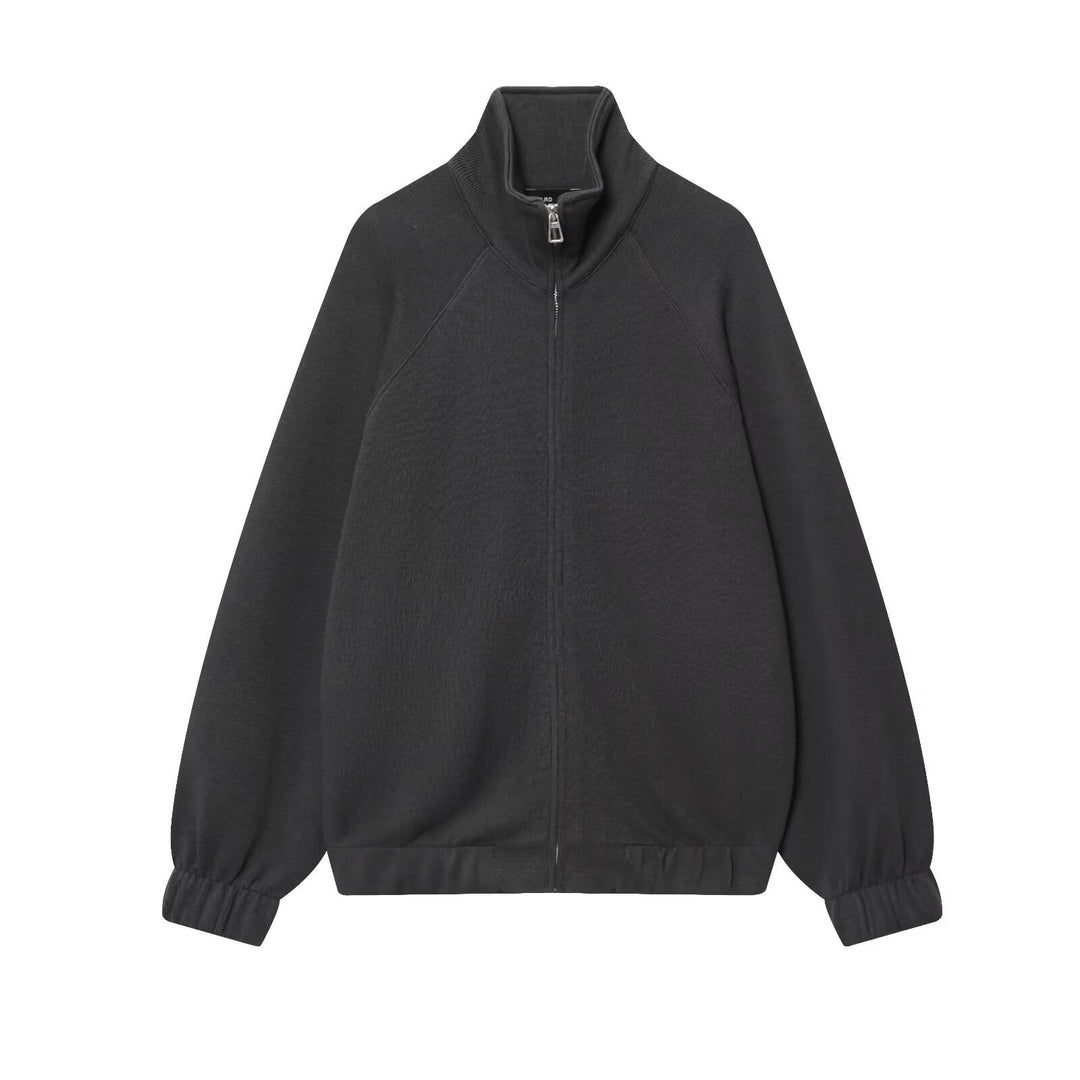 Damen Oversize Sweatjacke mit Reißverschluss, hohem Stehkragen und Raglanärmeln Shop Nory