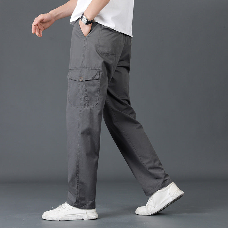 Herren Leichte Baumwoll‑Utility‑Cargohose mit elastischem Bund und geradem Bein Shop Nory