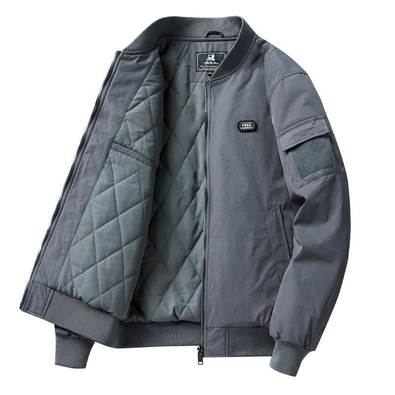 Herren Utility-Bomberjacke im Pilotenstil mit Ärmeltasche und Rippbündchen Shop Nory