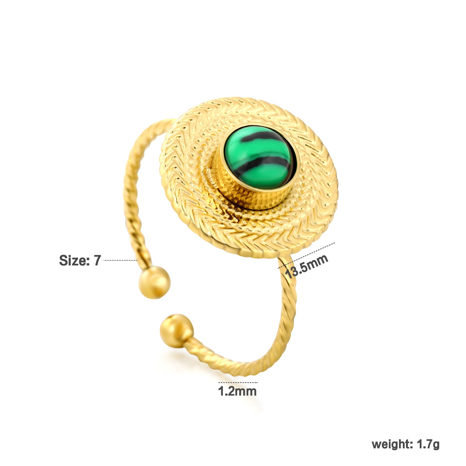 Damen Armreif mit kunstvollem Design und hochwertiger grüner Steindetail Shop Nory