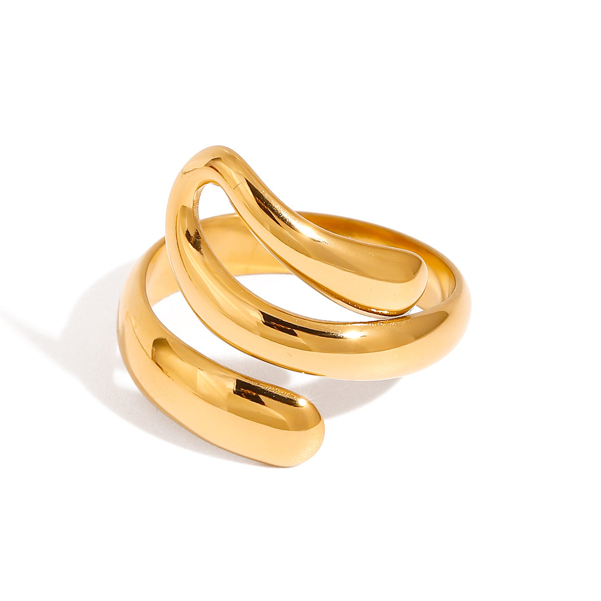 Damen eleganter, gewundener Edelstahlring Shop Nory